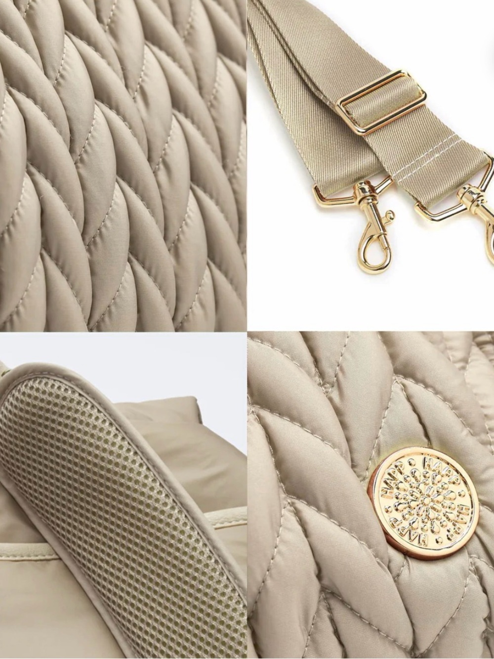 Quilted Diaper Backpack in Beige - Picture 9 of 14